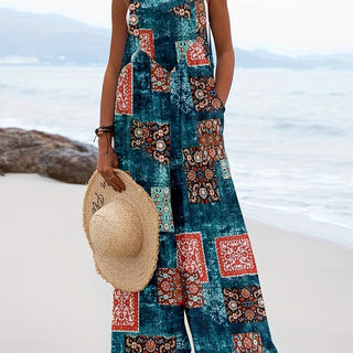 Women's Summer Sleeveless Jumpsuit | Wide Legs
