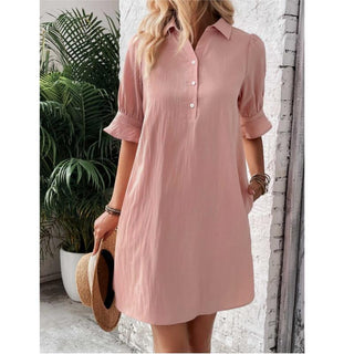 Damen Hemdblusenkleid mit Knöpfen | Mini