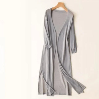 Damska Długi Kardigan Dzianinowy | Otwarty Przód