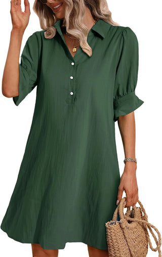 Damen Hemdblusenkleid mit Knöpfen | Mini