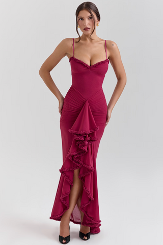 Women's Ruched Evening Dress | Maxi