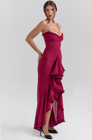Women's Ruched Evening Dress | Maxi
