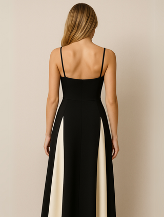 Women's Wedding Dress in Contrasting Colors | Maxi