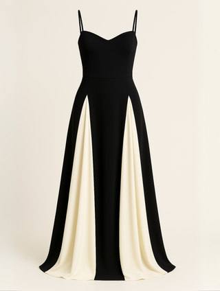 Women's Wedding Dress in Contrasting Colors | Maxi
