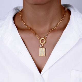 Damen Halskette mit Initial | Anhänger