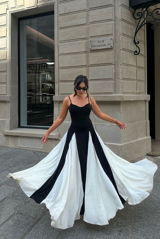 Women's Contrast Evening Dress | Maxi