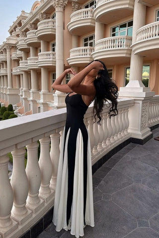 Women's Contrast Evening Dress | Maxi