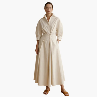 Damska Elegancka Sukienka Koszulowa | Maxi