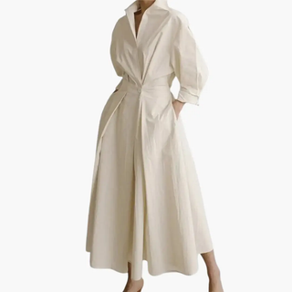 Damska Elegancka Sukienka Koszulowa | Maxi