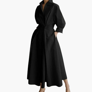 Damska Elegancka Sukienka Koszulowa | Maxi