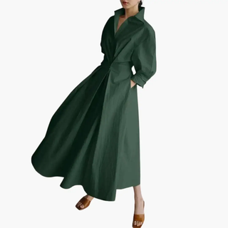 Damska Elegancka Sukienka Koszulowa | Maxi