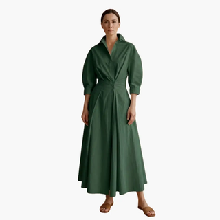 Damska Elegancka Sukienka Koszulowa | Maxi