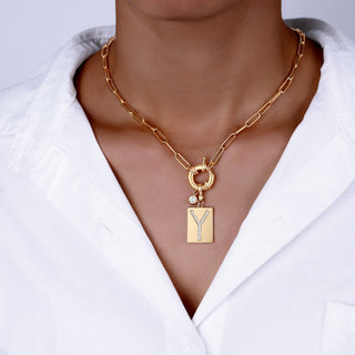 Damen Halskette mit Initial | Anhänger