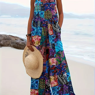 Women's Summer Sleeveless Jumpsuit | Wide Legs