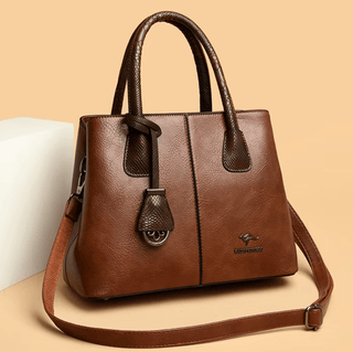 Damska elegancka torebka shopper na ramię – kolor brązowy