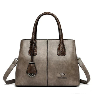 Damska elegancka torebka shopper na ramię – kolor szary