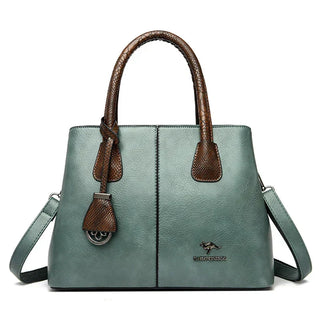 Damska elegancka torebka shopper na ramię – kolor zielony