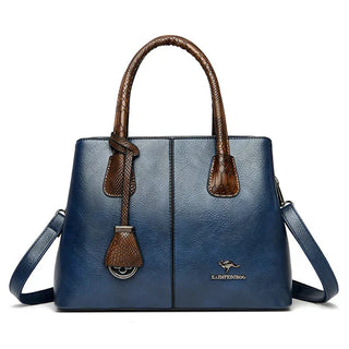 Damska elegancka torebka shopper na ramię – kolor niebieski