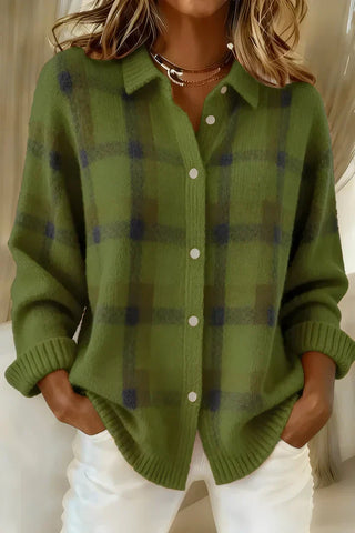 Women's Check Shirt Long Sleeve – Green