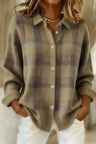 Women's Check Shirt Long Sleeve – Brown