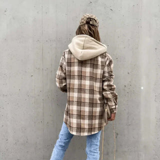 Damska Koszulowa Kurtka Jesienna | Z Kapturem
