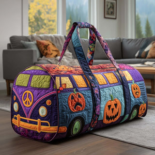 Damska torba podróżna pikowana, haftowana – kolor wzór halloweenowy van