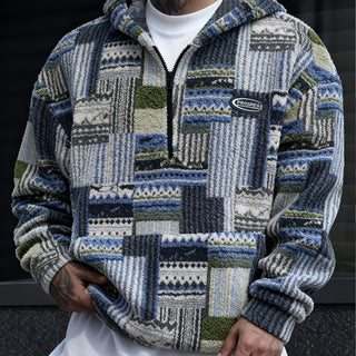 Men's Stand Collar Jumper with Quarter Zip – Sky Blue