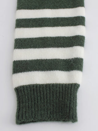 Women's Jumper with Striped Sleeves Crew Neck – Detail View