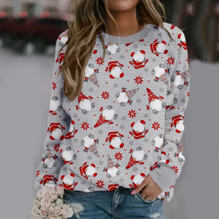Women's Oversized Christmas Jumper Long Sleeve – Grey