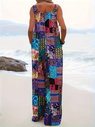 Women's Summer Sleeveless Jumpsuit | Wide Legs