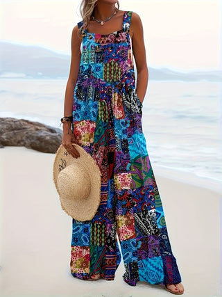 Women's Summer Sleeveless Jumpsuit | Wide Legs