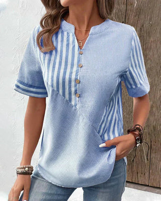Damska Bluzka w Paski | Guziki