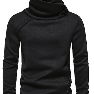 Men's Stand-Collar Sweatshirt Long Sleeve – Black