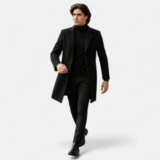 Męski Elegancki Płaszcz Zimowy | Do Kolan