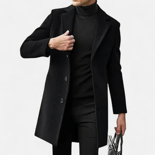 Męski Elegancki Płaszcz Zimowy | Do Kolan