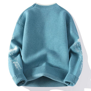 Męski Sweter Z Frędzlami | Okrągły Dekolt