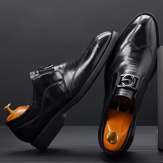 Men's Elegant Monk Strap Shoes with Buckle – Detail View