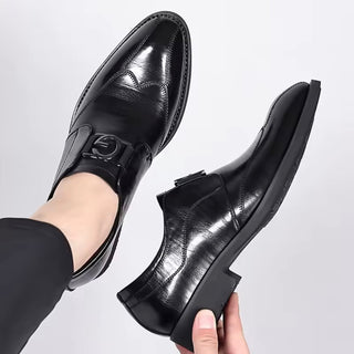 Men's Elegant Monk Strap Shoes with Buckle – Detail View