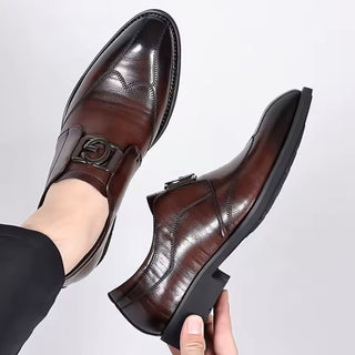Men's Elegant Monk Strap Shoes with Buckle – Detail View