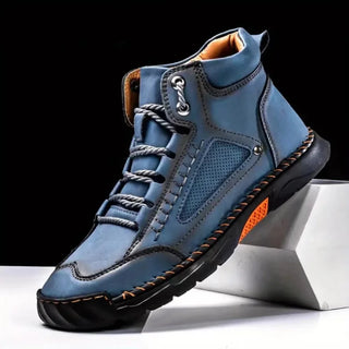 Męskie eleganckie buty ortopedyczne sznurowane – kolor granatowy