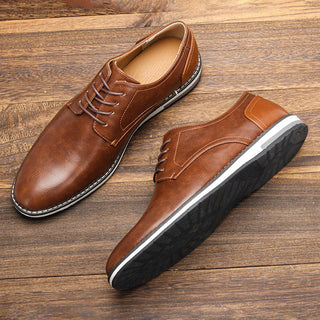 Men's Elegant Lace-Up Oxford Shoes – Brown