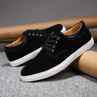 Men's Classic Suede Casual Shoes Lace-Up – Black