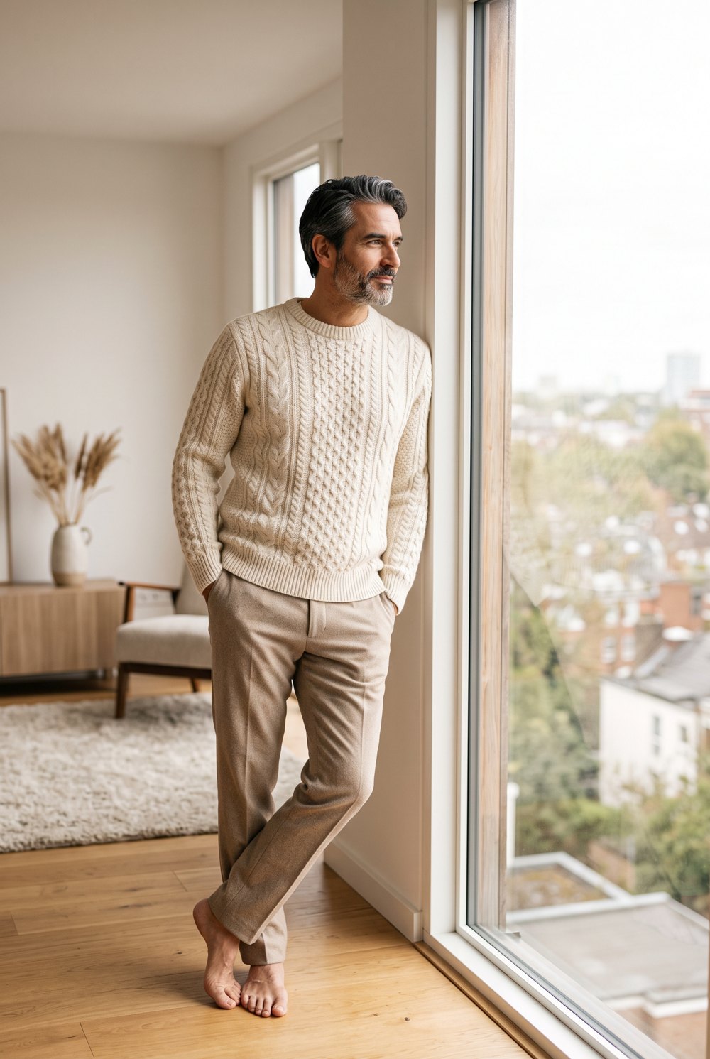 Męski sweter warkoczowy